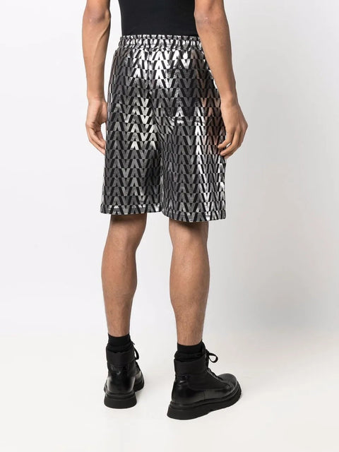 Valentino Garavani High-Shine Monogram Shorts