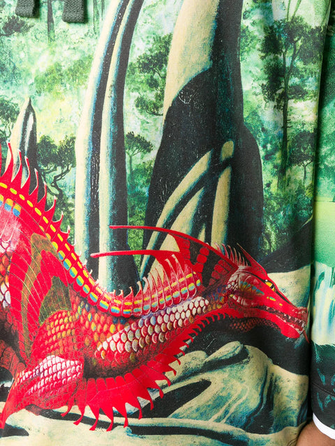 Valentino Garavani Red Dragon Print Hoodie
