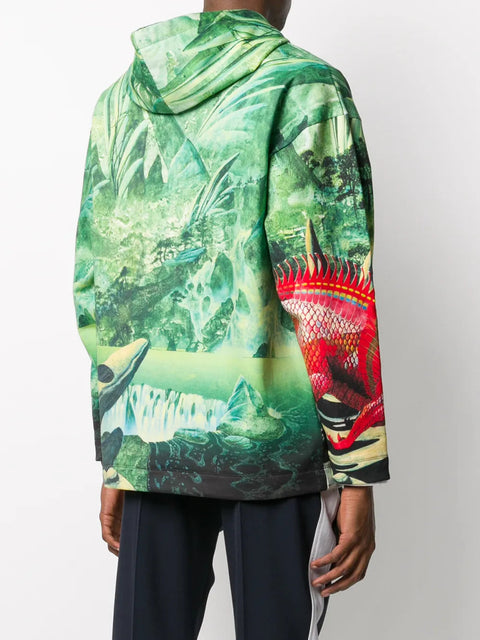 Valentino Garavani Red Dragon Print Hoodie