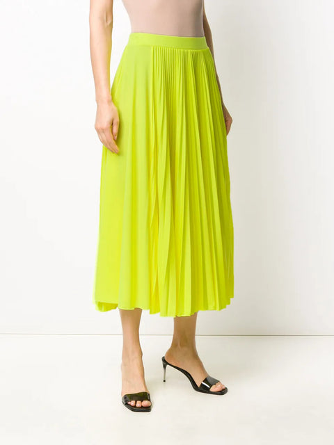 Valentino Garavani Vlogo Pleated Midi Skirt