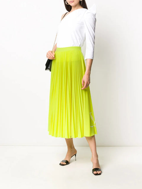 Valentino Garavani Vlogo Pleated Midi Skirt
