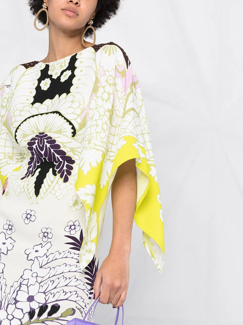 Valentino Garavani Tropical Word Arazzo Kaftan Dress