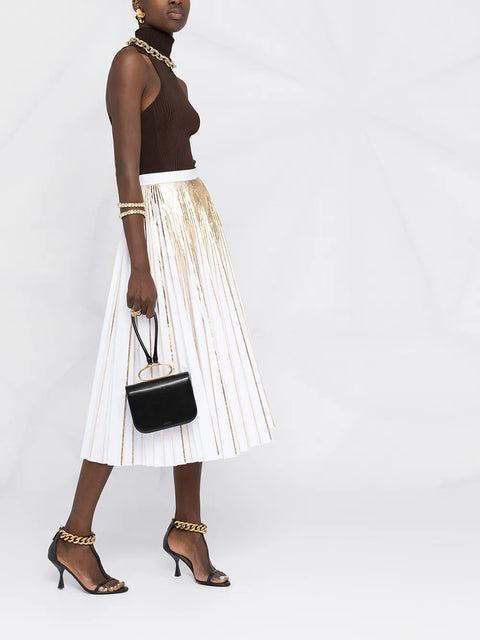 Valentino Garavani Metallic-Effect Pleated Skirt