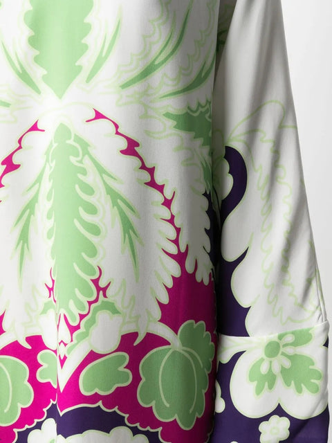 Valentino Garavani Floral Print Silk Midi Dress