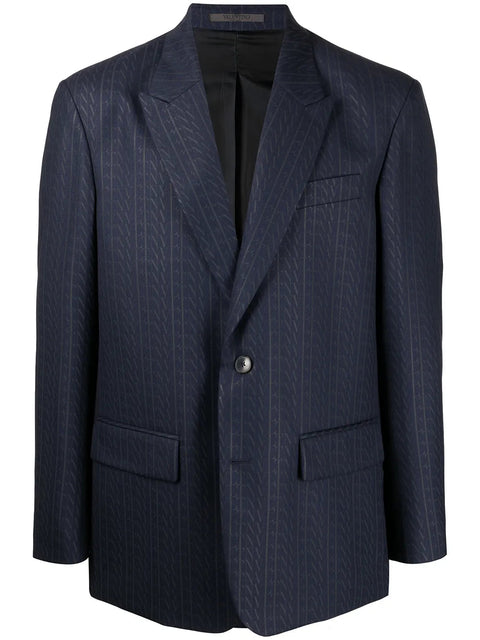 Valentino Garavani Vltn-Print Single-Breasted Suit Jacket