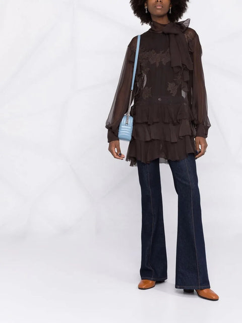 Valentino Garavani Floral-Lace Silk Blouse