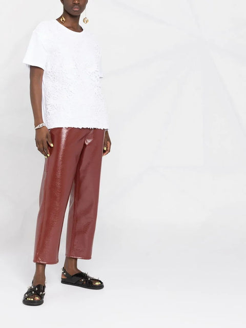 Valentino Garavani Logo Print Lace-Panel T-Shirt