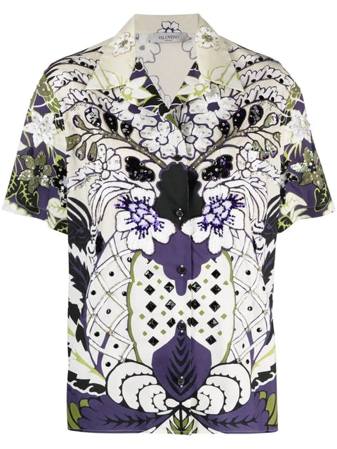 Valentino Garavani Arazzo-Print Sequined Shirt