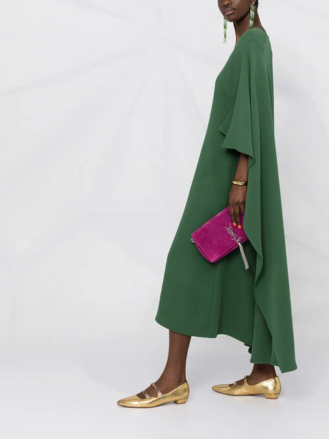 Valentino Garavani V-Neck Cape-Style Draped Dress