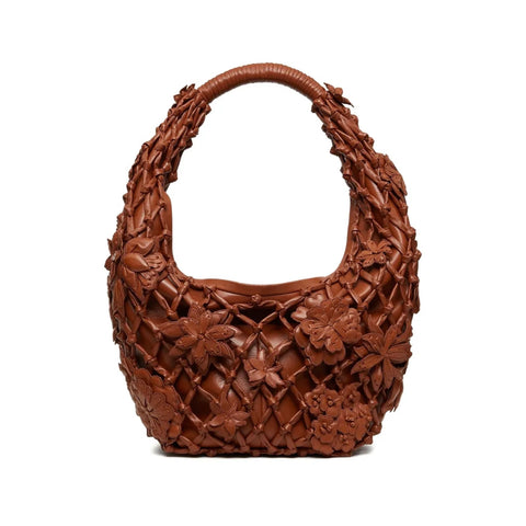 Valentino Garavani Flower-Embellished Net Shoulder Bag