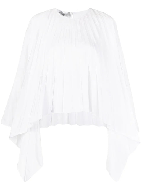 Valentino Garavani Pleated Bell-Sleeves Top