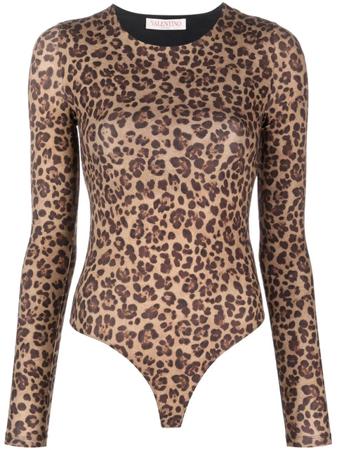 Valentino Garavani Animalier-Print Jersey Bodysuit