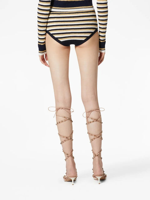 Valentino Garavani Striped Lurex Mini Shorts
