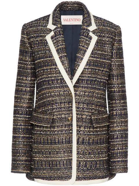 Valentino Garavani Tweed Party Single-Breasted Blazer