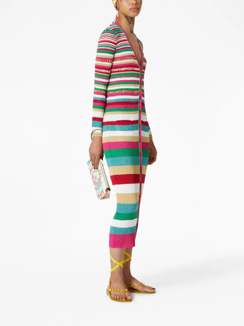 Valentino Garavani Stripes Lurex Cardigan