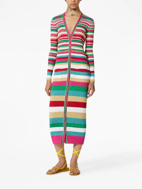 Valentino Garavani Stripes Lurex Cardigan