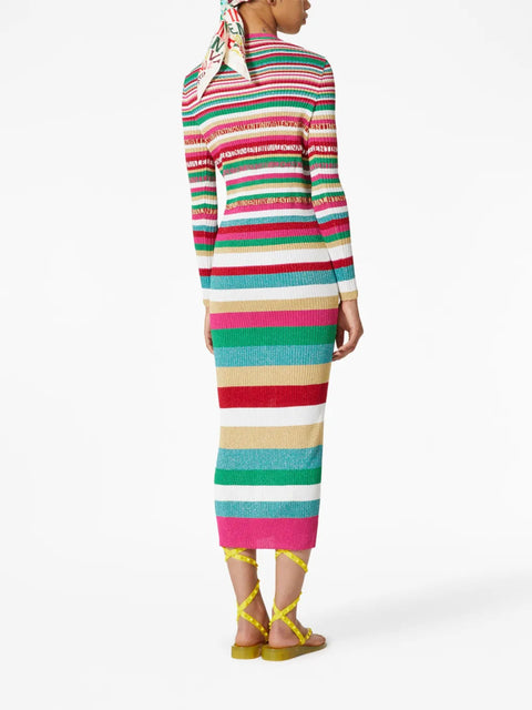 Valentino Garavani Stripes Lurex Cardigan