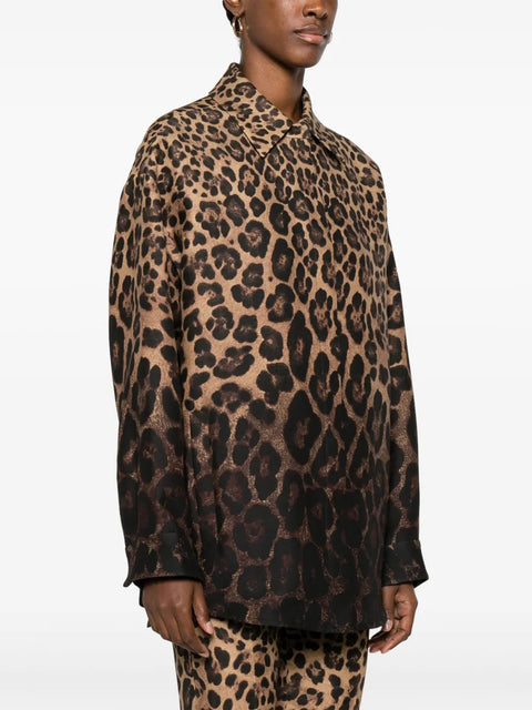 Valentino Garavani Leopard-Print Shirt Jacket