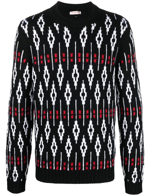 Valentino Garavani Intarsia-Knit Ribbed-Trim Jumper