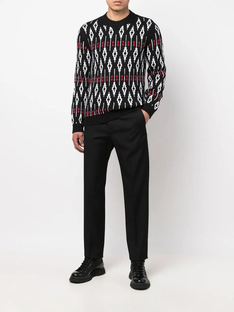Valentino Garavani Intarsia-Knit Ribbed-Trim Jumper