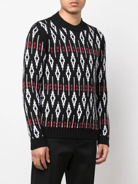 Valentino Garavani Intarsia-Knit Ribbed-Trim Jumper