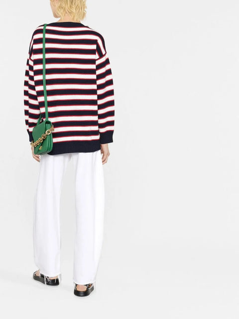 Valentino Garavani Logo-Embroidered Striped Jumper