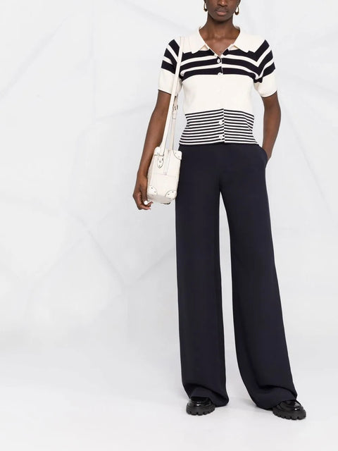 Valentino High-Waisted Wide-Leg Trousers 1B3RB4X51MM598