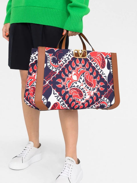 Valentino Garavani Vlogo Signature Bandana-Print Tote Bag