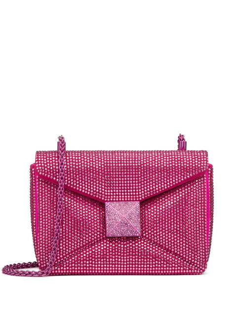 Valentino Garavani One Stud Crystal-Embellished Shoulder Bag