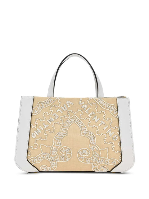 Valentino Garavani Small Vlogo Signature Beaded Tote Bag