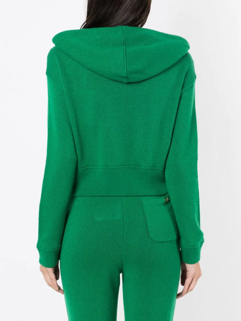 Valentino Garavani Logo-Plaque Cashmere Hoodie