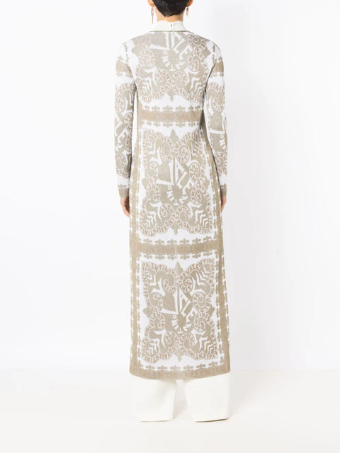 Valentino Garavani Geometric-Print Metallic-Finish Cape