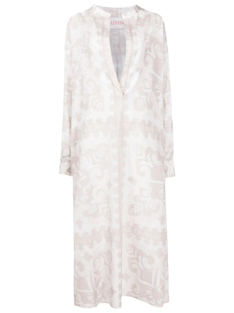 Valentino Garavani Geometric-Print Silk-Cotton Dress
