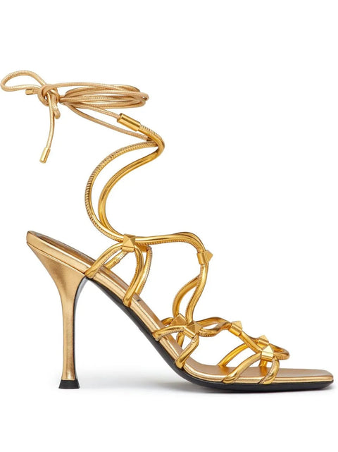 Valentino Garavani Rockstud Net Lace-Up Sandals