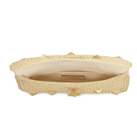Valentino Garavani Rockstud Crochet-Knit Clutch Bag