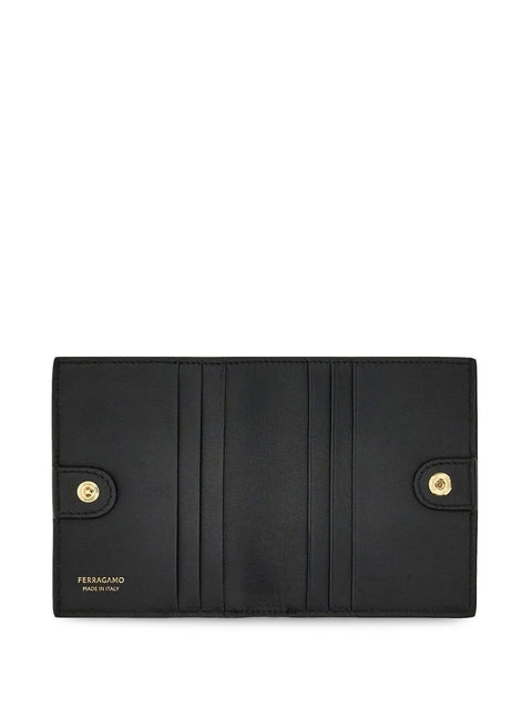 Ferragamo Gancini Clasp Wallet in Black