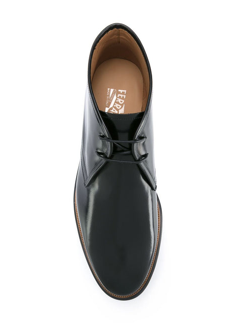 Ferragamo Patent-Leather Desert Boots