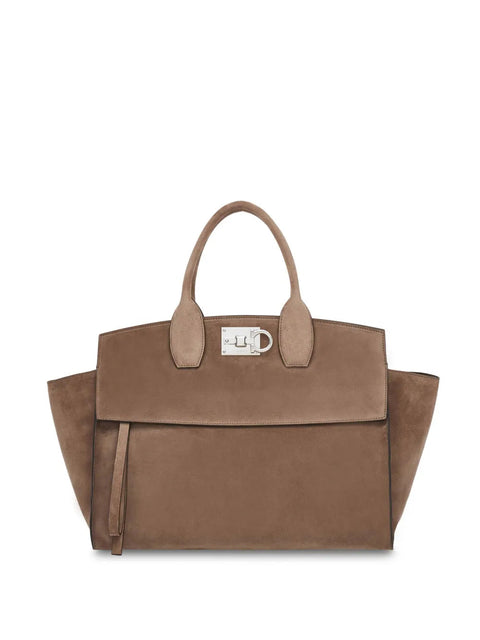 Ferragamo Large Studio Suede Tote Bag