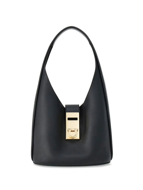 Ferragamo Medium Gancini-Buckle Leather Hobo Bag