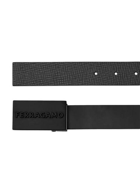 Ferragamo Logo-Engraved Buckle Leather Belt