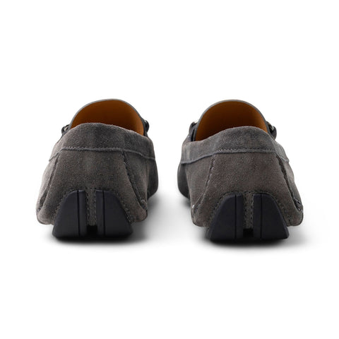 Ferragamo Gancini-Detail Suede Loafers in BROWN