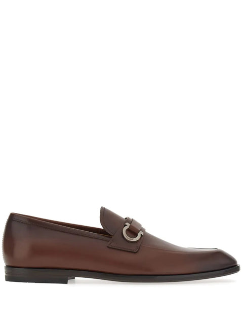 Ferragamo Gancini-Buckle Leather Loafers 021688762607