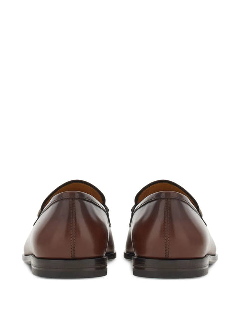 Ferragamo Gancini-Buckle Leather Loafers 021688762607
