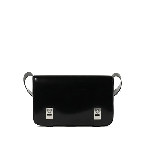 Ferragamo Patent-Leather Clasp Shoulder Bag