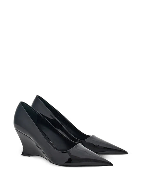 Ferragamo 70Mm Wedge-Heel Leather Pumps