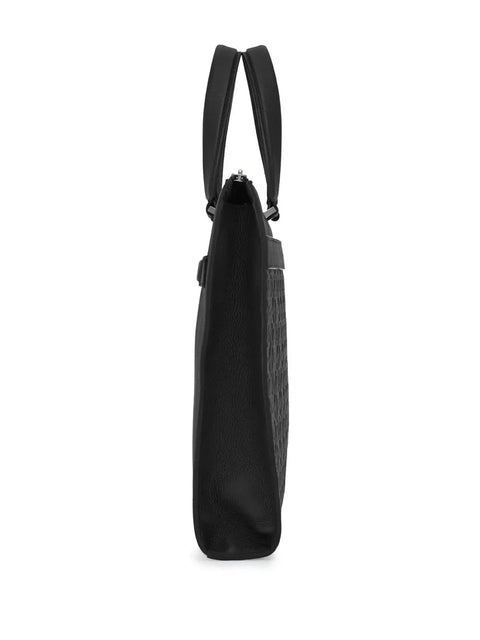 Ferragamo Gancini Embossed-Leather Briefcase