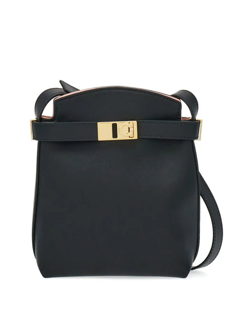 Ferragamo Hug Gancini-Plaque Leather Phone Holder