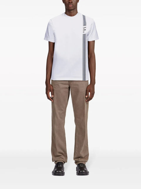Ferragamo Stripe-Print Cotton T-Shirt