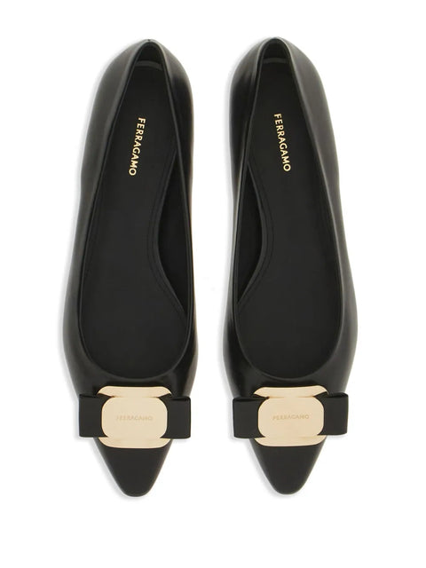 Ferragamo New Vara-Bow Lambskin Ballerina Shoes
