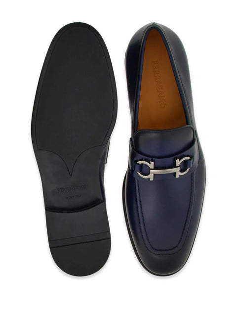 Ferragamo Penny Gancini-Plaque Loafers in Blue